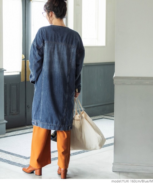 coca(coca)(コカ)の「ロングデニムジャケット(デニムジャケット・レディース・ブラック/ブルー・M/L)」の19枚目の写真