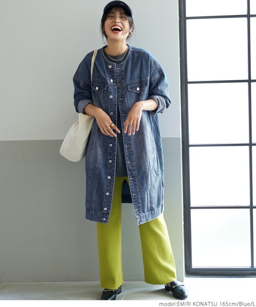 coca(coca)(コカ)の「ロングデニムジャケット(デニムジャケット・レディース・ブラック/ブルー・M/L)」の20枚目の写真