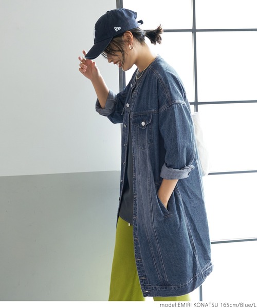 coca(coca)(コカ)の「ロングデニムジャケット(デニムジャケット・レディース・ブラック/ブルー・M/L)」の21枚目の写真