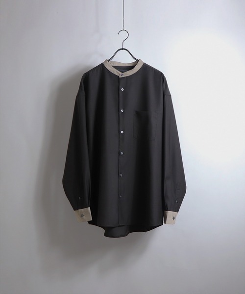 Confirm(コンファーム)の「Confirm / コンファーム TRクレリックLSビッグバンドカラーシャツ(シャツ/ブラウス・メンズ・ホワイト/ブラック/ブラウン/グレー/サックスブルー/ピンク/アイボリー・FREE)」の5枚目の写真