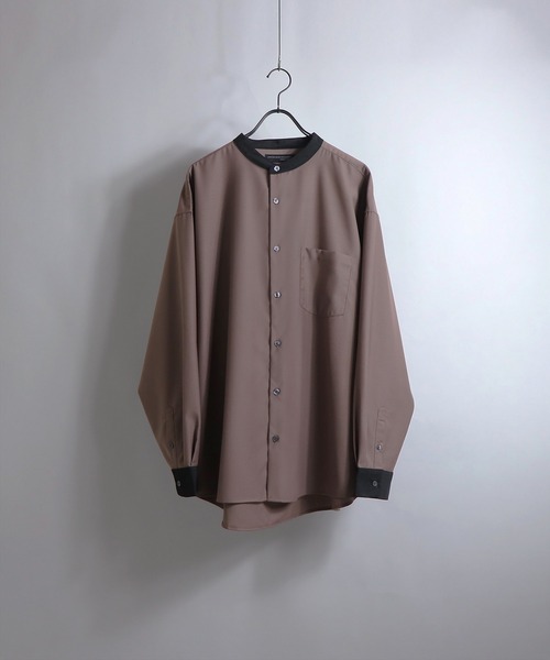 Confirm(コンファーム)の「Confirm / コンファーム TRクレリックLSビッグバンドカラーシャツ(シャツ/ブラウス・メンズ・ホワイト/ブラック/ブラウン/グレー/サックスブルー/ピンク/アイボリー・FREE)」の7枚目の写真