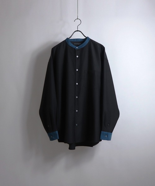 Confirm(コンファーム)の「Confirm / コンファーム TRクレリックLSビッグバンドカラーシャツ(シャツ/ブラウス・メンズ・ホワイト/ブラック/ブラウン/グレー/サックスブルー/ピンク/アイボリー・FREE)」の3枚目の写真