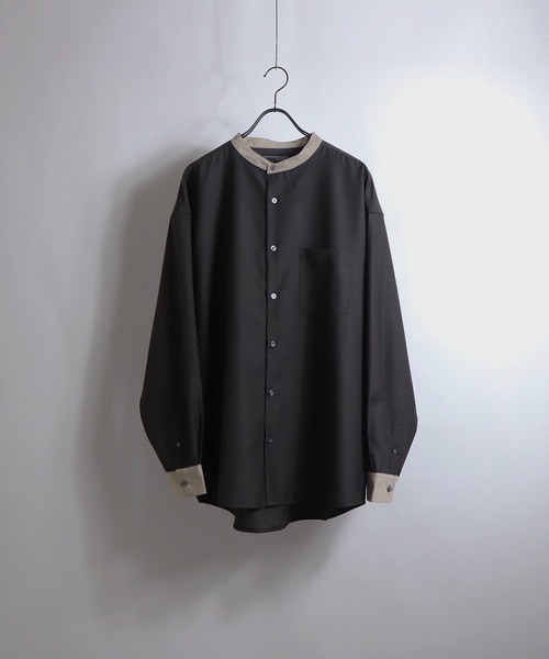 Confirm(コンファーム)の「Confirm / コンファーム TRクレリックLSビッグバンドカラーシャツ(シャツ/ブラウス・メンズ・ホワイト/ブラック/ブラウン/グレー/サックスブルー/ピンク/アイボリー・FREE)」の13枚目の写真