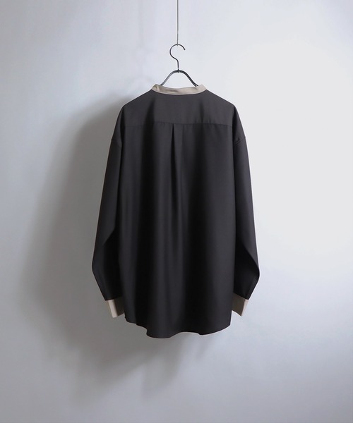 Confirm(コンファーム)の「Confirm / コンファーム TRクレリックLSビッグバンドカラーシャツ(シャツ/ブラウス・メンズ・ホワイト/ブラック/ブラウン/グレー/サックスブルー/ピンク/アイボリー・FREE)」の21枚目の写真