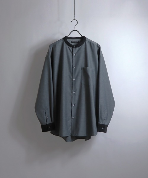 Confirm(コンファーム)の「Confirm / コンファーム TRクレリックLSビッグバンドカラーシャツ(シャツ/ブラウス・メンズ・ホワイト/ブラック/ブラウン/グレー/サックスブルー/ピンク/アイボリー・FREE)」の10枚目の写真