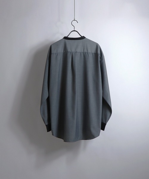 Confirm(コンファーム)の「Confirm / コンファーム TRクレリックLSビッグバンドカラーシャツ(シャツ/ブラウス・メンズ・ホワイト/ブラック/ブラウン/グレー/サックスブルー/ピンク/アイボリー・FREE)」の22枚目の写真