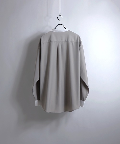 Confirm(コンファーム)の「Confirm / コンファーム TRクレリックLSビッグバンドカラーシャツ(シャツ/ブラウス・メンズ・ホワイト/ブラック/ブラウン/グレー/サックスブルー/ピンク/アイボリー・FREE)」の18枚目の写真