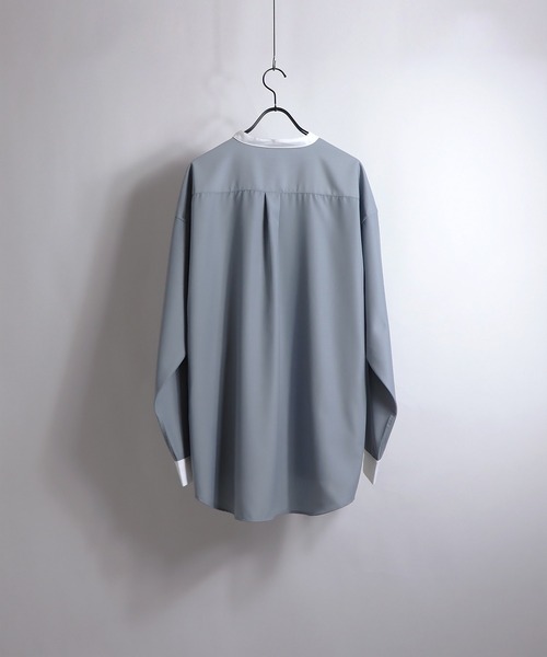 Confirm(コンファーム)の「Confirm / コンファーム TRクレリックLSビッグバンドカラーシャツ(シャツ/ブラウス・メンズ・ホワイト/ブラック/ブラウン/グレー/サックスブルー/ピンク/アイボリー・FREE)」の19枚目の写真