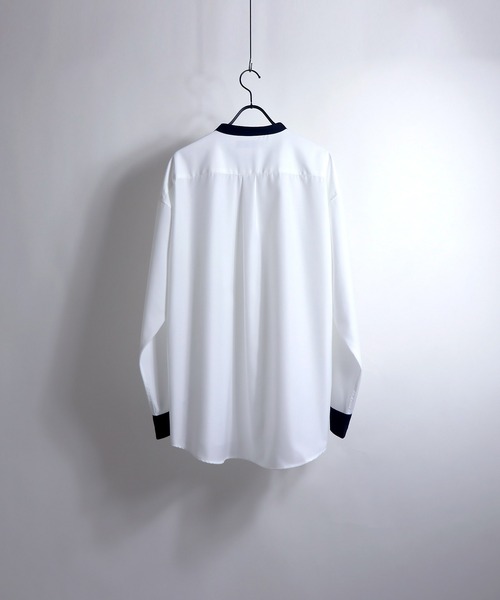 Confirm(コンファーム)の「Confirm / コンファーム TRクレリックLSビッグバンドカラーシャツ(シャツ/ブラウス・メンズ・ホワイト/ブラック/ブラウン/グレー/サックスブルー/ピンク/アイボリー・FREE)」の20枚目の写真