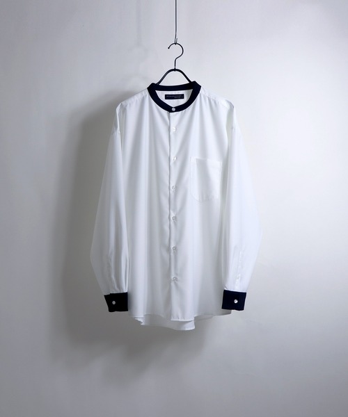 Confirm(コンファーム)の「Confirm / コンファーム TRクレリックLSビッグバンドカラーシャツ(シャツ/ブラウス・メンズ・ホワイト/ブラック/ブラウン/グレー/サックスブルー/ピンク/アイボリー・FREE)」の12枚目の写真