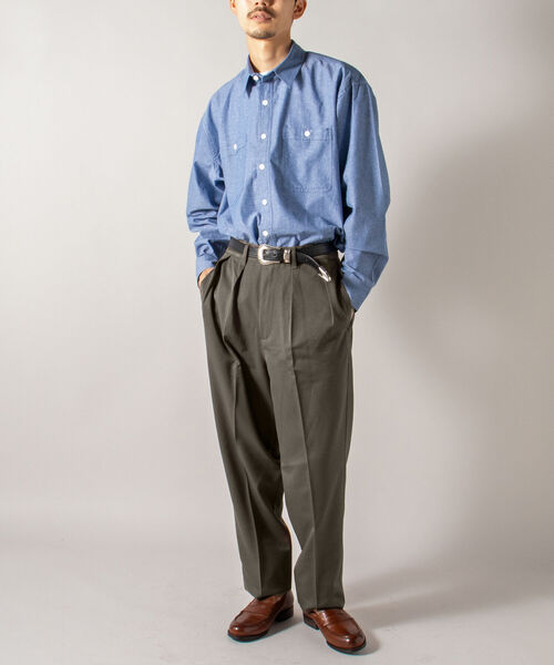 GLOSTER（グロスター）の「【GLOSTER/グロスター】ツータックトラウザー ワイドテーパードパンツ（その他パンツ・メンズ・ブラック/ブルーグレー/ブラウン・SMALL/MEDIUM/LARGE）」の20枚目の写真