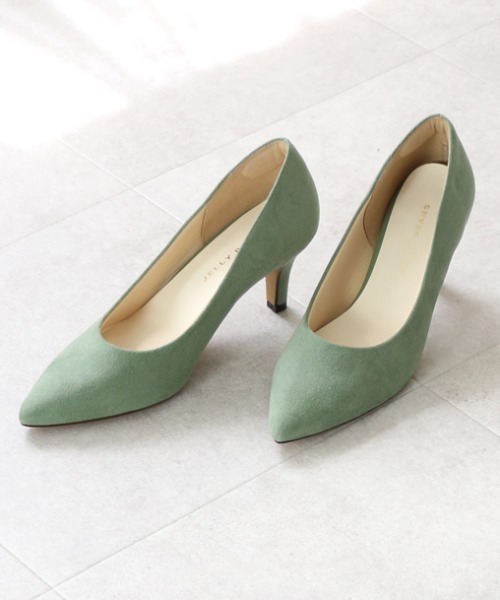 JELLY BEANS（ジェリービーンズ）の「ポインテッドヒールパンプス【Made in Japan】<ふわさら>＜痛くない!＞＜疲れない＞(113-47771)JELLY BEANS(ジェリービーンズ)（パンプス・レディース・ブラック/グレー/グリーン/ブラック系その他/ライトグリーン・23/24/25/22/25.5/22.5/24.5/23.5/21.5）」の5枚目の写真