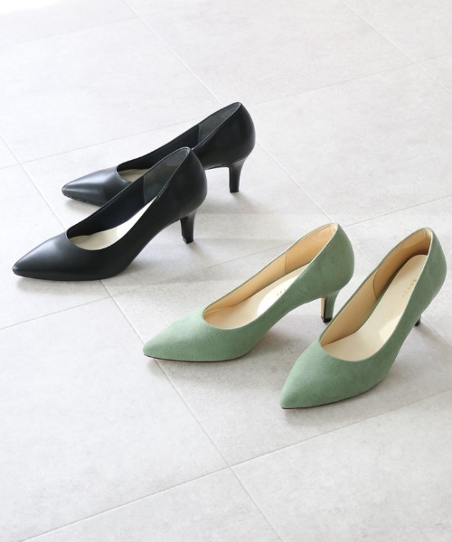 JELLY BEANS（ジェリービーンズ）の「ポインテッドヒールパンプス【Made in Japan】<ふわさら>＜痛くない!＞＜疲れない＞(113-47771)JELLY BEANS(ジェリービーンズ)（パンプス・レディース・ブラック/グレー/グリーン/ブラック系その他/ライトグリーン・23/24/25/22/25.5/22.5/24.5/23.5/21.5）」の18枚目の写真