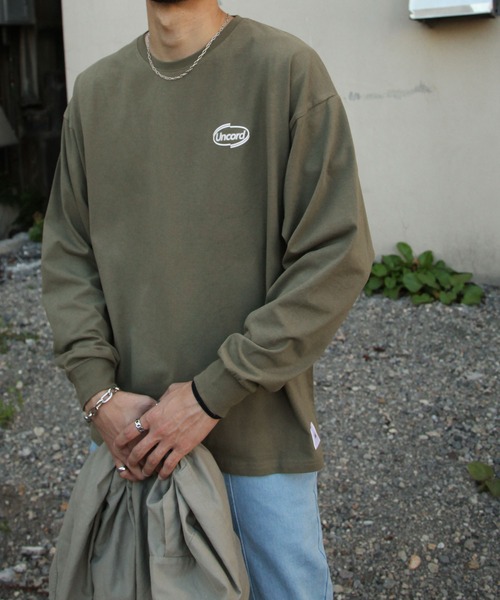 UNCORD(アンコード)の「【UNCORD】ワンポイントプリントBIGロンT/ロングスリーブ長袖Tシャツ(Tシャツ/カットソー・メンズ・ホワイト/ブラック/ネイビー/カーキ/オートミール/ホワイト系/ブラック系/アイボリー系/カーキ系/ネイビー系・MEDIUM/LARGE/X-LARGE)」の8枚目の写真