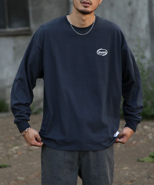 UNCORD(アンコード)の「【UNCORD】ワンポイントプリントBIGロンT/ロングスリーブ長袖Tシャツ(Tシャツ/カットソー・メンズ・ホワイト/ブラック/ネイビー/カーキ/オートミール/ホワイト系/ブラック系/アイボリー系/カーキ系/ネイビー系・MEDIUM/LARGE/X-LARGE)」の10枚目の写真