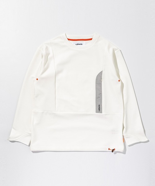 +phenix(プラスフェニックス)の「+phenix(プラスフェニックス)Stretch Zip Pocket Tee(Tシャツ/カットソー・メンズ・ホワイト/カーキ/ホワイト×グレー/ブラック・S/M/L/XL/XXL)」の2枚目の写真