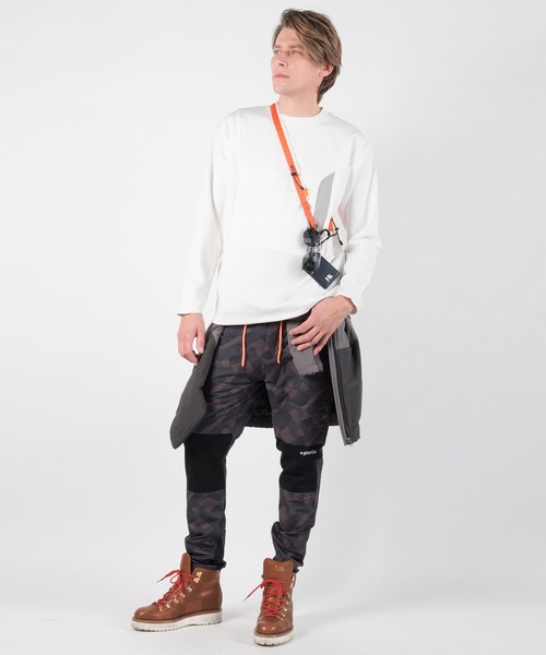 +phenix(プラスフェニックス)の「+phenix(プラスフェニックス)Stretch Zip Pocket Tee(Tシャツ/カットソー・メンズ・ホワイト/カーキ/ホワイト×グレー/ブラック・S/M/L/XL/XXL)」の16枚目の写真