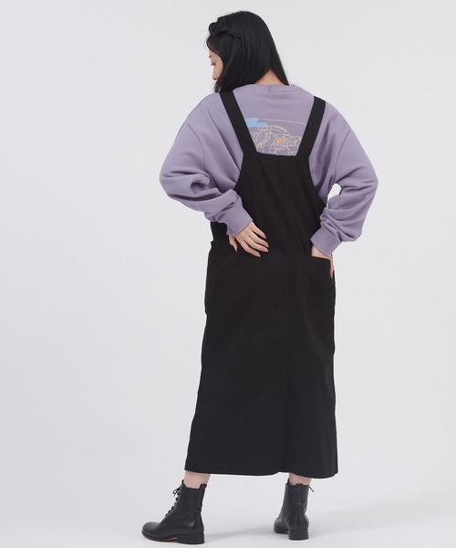 Dickies（ディッキーズ）の「Dickies/ディッキーズ ツイルジャンスカワンピース（ジャンパースカート・レディース・ブラック/ベージュ/グレー/カーキ・M）」の5枚目の写真