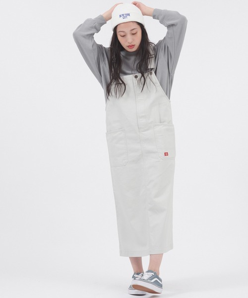 Dickies（ディッキーズ）の「Dickies/ディッキーズ ツイルジャンスカワンピース（ジャンパースカート・レディース・ブラック/ベージュ/グレー/カーキ・M）」の11枚目の写真