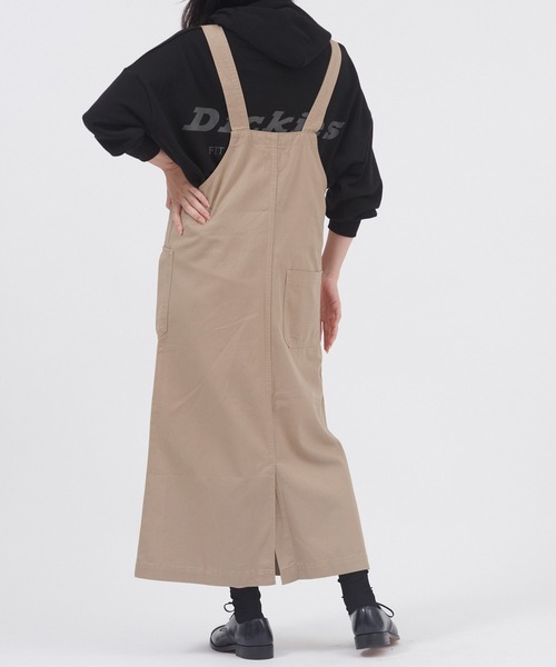 Dickies（ディッキーズ）の「Dickies/ディッキーズ ツイルジャンスカワンピース（ジャンパースカート・レディース・ブラック/ベージュ/グレー/カーキ・M）」の6枚目の写真