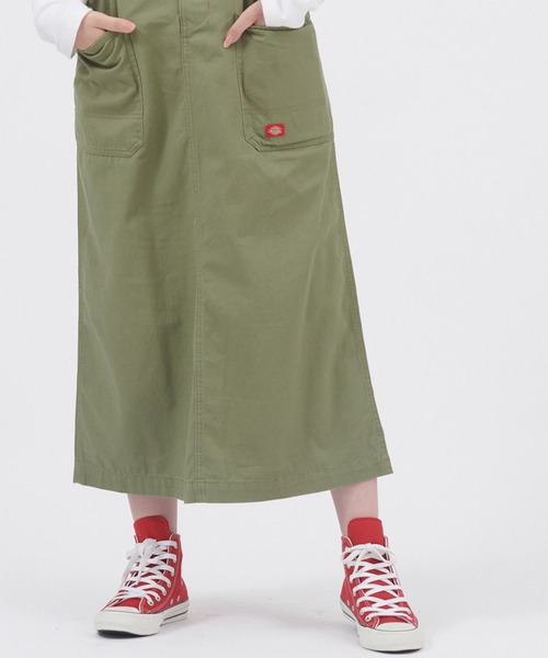 Dickies（ディッキーズ）の「Dickies/ディッキーズ ツイルジャンスカワンピース（ジャンパースカート・レディース・ブラック/ベージュ/グレー/カーキ・M）」の15枚目の写真