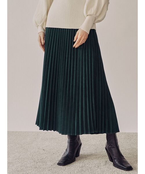 COTORICA（コトリカ）の「起毛プリーツスカート（スカート・レディース・マスタード/グリーン/モカ・FREE）」の4枚目の写真