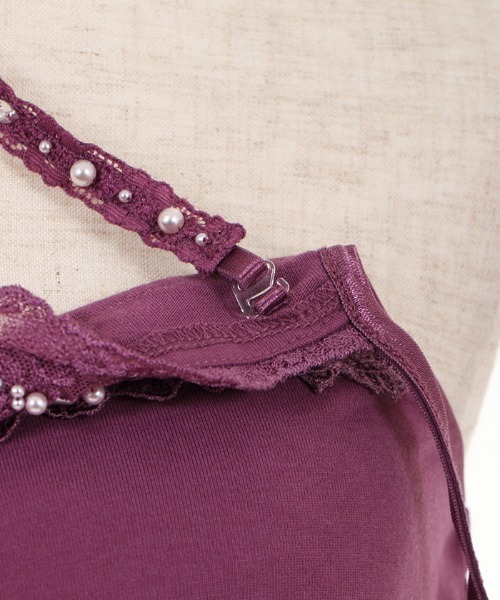 axes femme（アクシーズファム）の「ストラップビジューキャミ（キャミソール・レディース・パープル/キナリ/ネイビー・MEDIUM）」の18枚目の写真