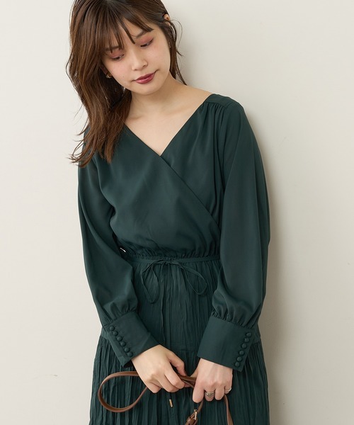 natural couture（ナチュラルクチュール）の「【WEB限定カラー有り】前後2WAYカシュクールティアードワンピース（ワンピース・レディース・ピンクベージュ/ブラック/その他3/その他2/グリーン/その他1・FREE）」の10枚目の写真