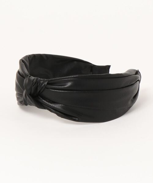 AZUL by moussy(アズールバイマウジー)の「KNOT DESIGN HEADBAND/ノットデザインヘッドバンド(ヘアゴム・レディース・ブラック/ライトベージュ・FREE)」の3枚目の写真