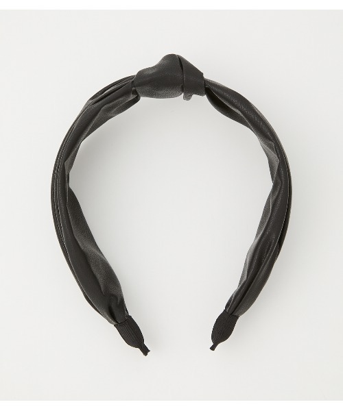 AZUL by moussy(アズールバイマウジー)の「KNOT DESIGN HEADBAND/ノットデザインヘッドバンド(ヘアゴム・レディース・ブラック/ライトベージュ・FREE)」の2枚目の写真