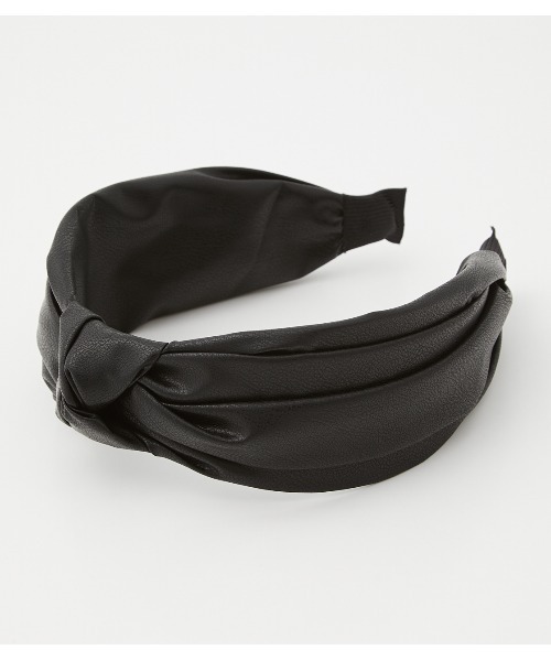 AZUL by moussy(アズールバイマウジー)の「KNOT DESIGN HEADBAND/ノットデザインヘッドバンド(ヘアゴム・レディース・ブラック/ライトベージュ・FREE)」の4枚目の写真