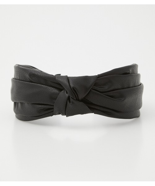 AZUL by moussy(アズールバイマウジー)の「KNOT DESIGN HEADBAND/ノットデザインヘッドバンド(ヘアゴム・レディース・ブラック/ライトベージュ・FREE)」の6枚目の写真