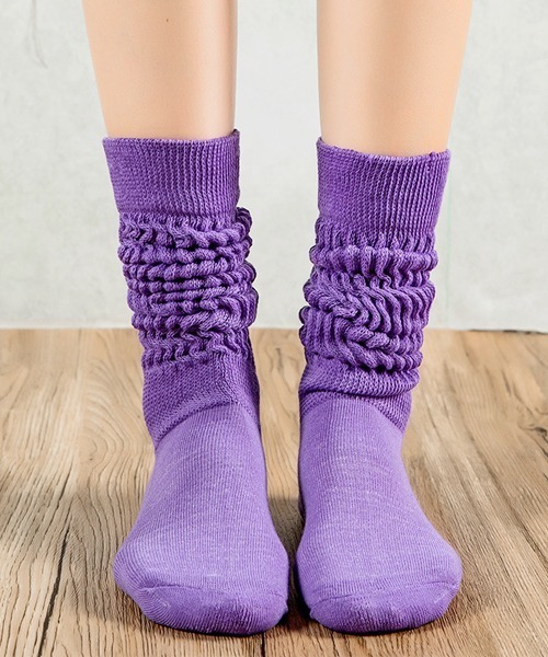 Fun & Daily（ファンアンドデイリー）の「F&D : カラールーズソックス（ソックス/靴下・レディース・ホワイト/パープル/ブラウン/ブルー/パープル系その他/イエロー/グリーン/ピンク・FREE）」の6枚目の写真