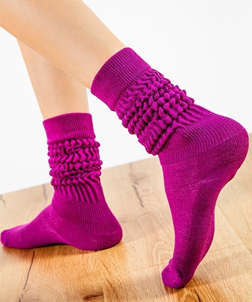 Fun & Daily（ファンアンドデイリー）の「F&D : カラールーズソックス（ソックス/靴下・レディース・ホワイト/パープル/ブラウン/ブルー/パープル系その他/イエロー/グリーン/ピンク・FREE）」の12枚目の写真