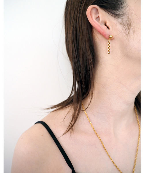 SOFFITTO（ソフィット）の「【soffitto×&O】別注《Round chain》チェーンボールピアス（ピアス（両耳用）・レディース・ゴールド・FREE）」の3枚目の写真