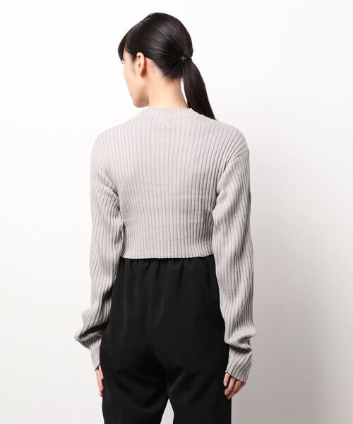 FIG&VIPER（フィグアンドバイパー）の「クロップドリブニットTOP（ニット/セーター・レディース・ホワイト/ブラック/グレー/ブルー・FREE）」の11枚目の写真