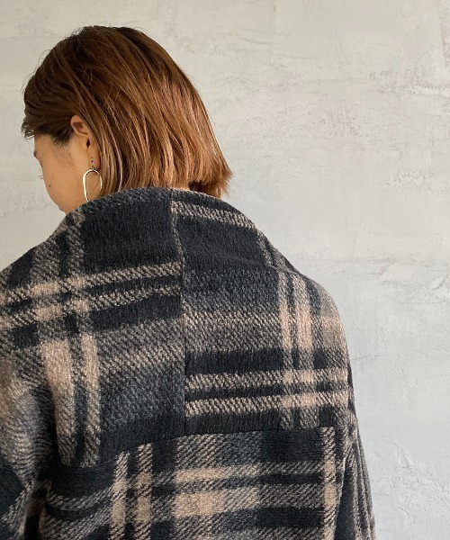 JEANS FACTORY Clothes（ジーンズファクトリークローズ）の「[Jeans Factory Clothes/ジーンズファクトリークローズ] イタリアンエアリーチェック ロングガウンコート（その他アウター・レディース・ベージュ/グレー/ブラック・F）」の14枚目の写真