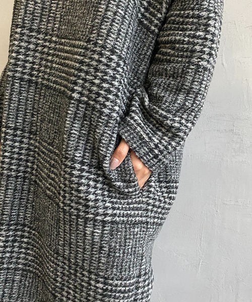 JEANS FACTORY Clothes（ジーンズファクトリークローズ）の「[Jeans Factory Clothes/ジーンズファクトリークローズ] イタリアンエアリーチェック ロングガウンコート（その他アウター・レディース・ベージュ/グレー/ブラック・F）」の6枚目の写真