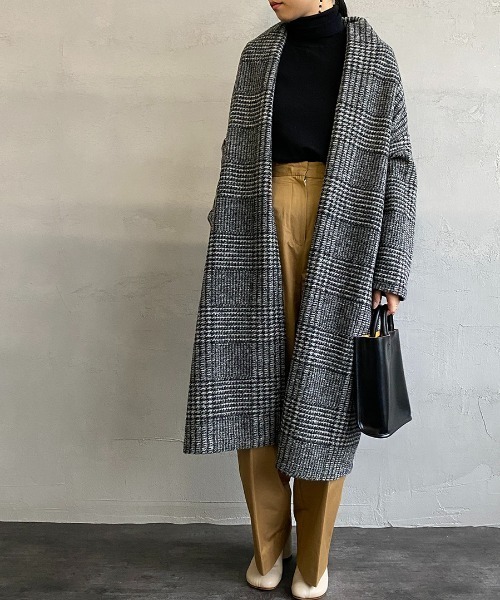 JEANS FACTORY Clothes（ジーンズファクトリークローズ）の「[Jeans Factory Clothes/ジーンズファクトリークローズ] イタリアンエアリーチェック ロングガウンコート（その他アウター・レディース・ベージュ/グレー/ブラック・F）」の13枚目の写真