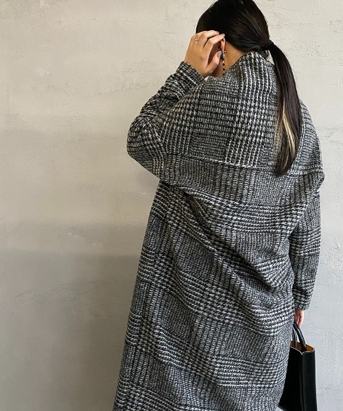 美品✨️　イタリアンエアリーチェックロングコート　軽量 JEANS FACTORY Clothes（ジーンズファクトリークローズ）の