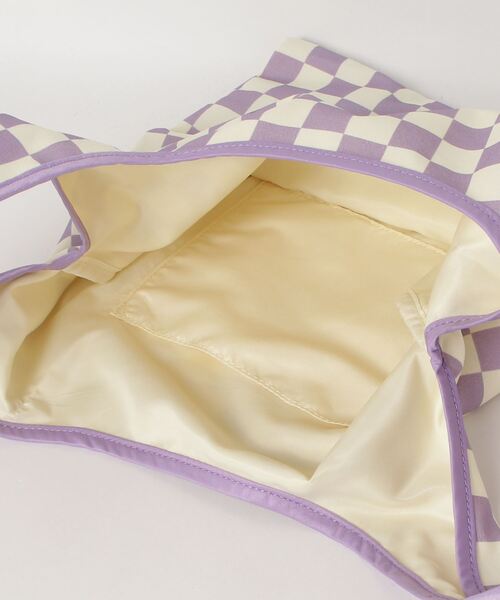 WEGO(ウィゴー)の「WEGO/チェッカーロゴマルシェバッグ(トートバッグ・レディース・ブラック/オレンジ/グリーン/パープル系その他・FREE)」の8枚目の写真