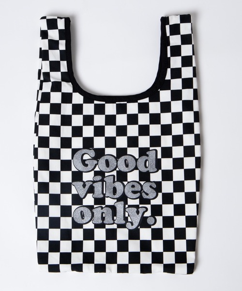 WEGO(ウィゴー)の「WEGO/チェッカーロゴマルシェバッグ(トートバッグ・レディース・ブラック/オレンジ/グリーン/パープル系その他・FREE)」の5枚目の写真