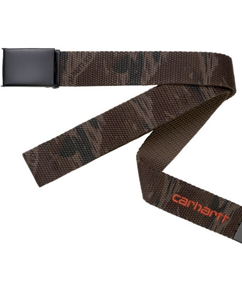 Carhartt WIP(カーハートダブリューアイピー)の「Carhartt WIP/カーハートダブリューアイピー スクリプトベルト I028401(ベルト・メンズ・ブラック×ホワイト/カモフラージュ/グレー・FREE)」の1枚目の写真