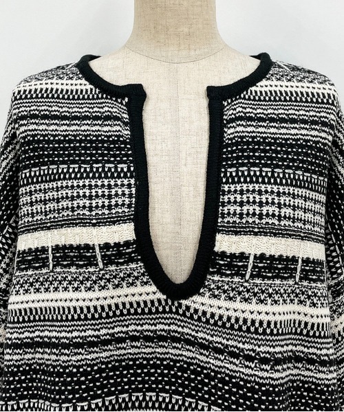 PICCIN（ピッチン）の「【WEB限定】ジャガードボーダーニット（ニット/セーター・レディース・ブラウン/ブラック・L/M）」の9枚目の写真