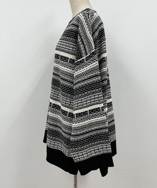 PICCIN（ピッチン）の「【WEB限定】ジャガードボーダーニット（ニット/セーター・レディース・ブラウン/ブラック・L/M）」の7枚目の写真