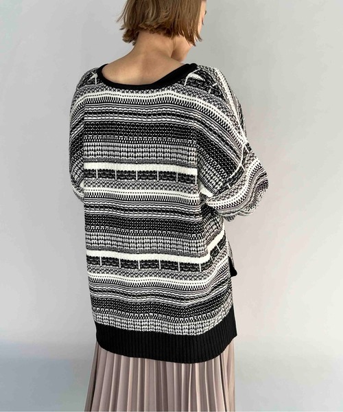 PICCIN（ピッチン）の「【WEB限定】ジャガードボーダーニット（ニット/セーター・レディース・ブラウン/ブラック・L/M）」の16枚目の写真