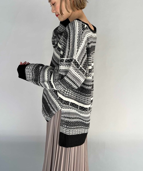 PICCIN（ピッチン）の「【WEB限定】ジャガードボーダーニット（ニット/セーター・レディース・ブラウン/ブラック・L/M）」の17枚目の写真