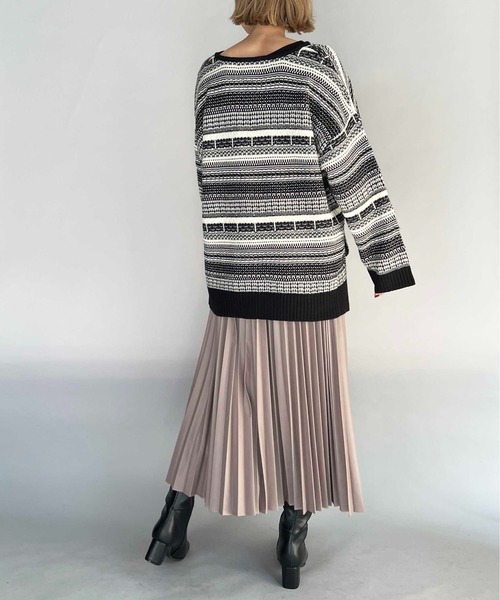 PICCIN（ピッチン）の「【WEB限定】ジャガードボーダーニット（ニット/セーター・レディース・ブラウン/ブラック・L/M）」の21枚目の写真