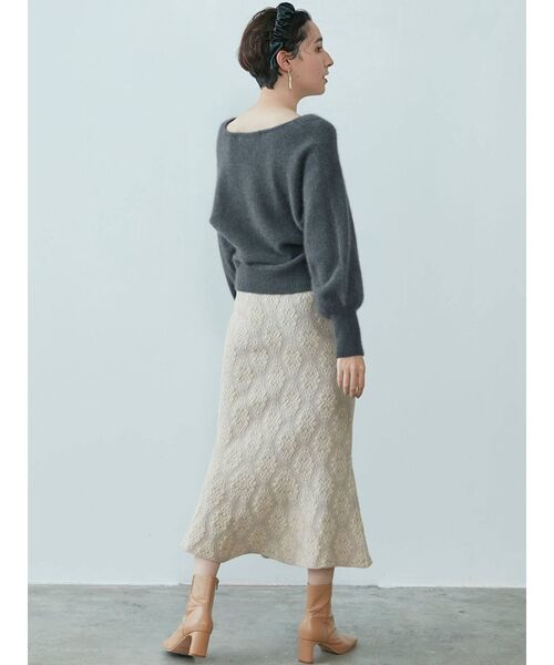 LAGUNAMOON（ラグナムーン）の「ラクーンショートニットプルオーバー（ニット/セーター・レディース・チャコールグレー/ピンク/アイボリー・FREE）」の11枚目の写真