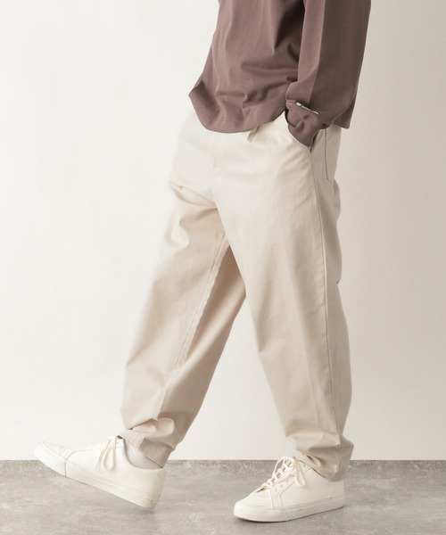 GLOBAL WORK（グローバルワーク）の「LOGOS＊GW　ワイドパンツ/227966（チノパンツ・メンズ・ホワイト/ネイビー・MEDIUM/LARGE/SMALL）」の5枚目の写真